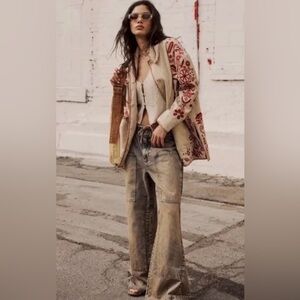 Free People CRVY Outlaw Jeans In Memphis Mud Size XXL We The Free